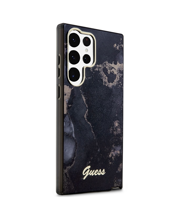 Guess GUHCS23LHTMRSK S23 Ultra S918 czarny|black hardcase Golden Marble Collection