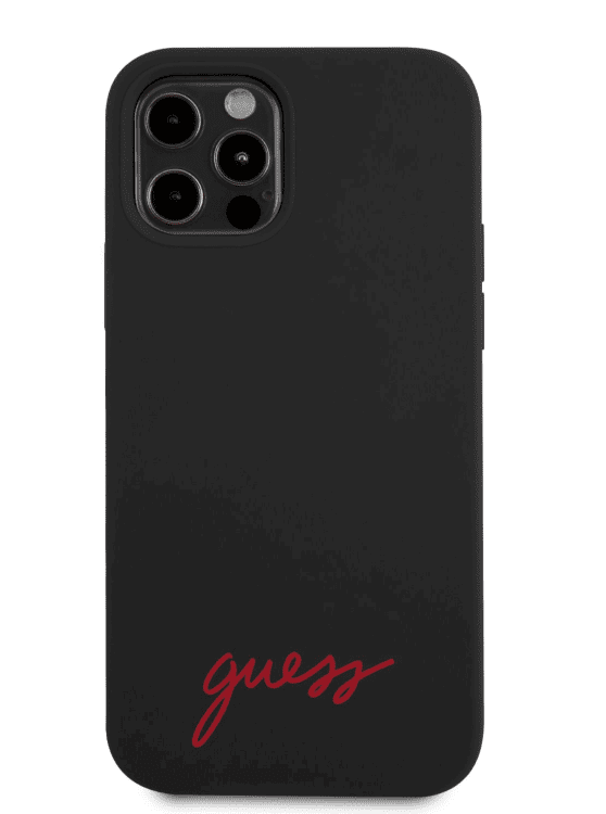 Обложка книги «GUHCP12M40SILBK Guess Handscript Liquid Silicone Case for iPhone 12/12 Pro Black»