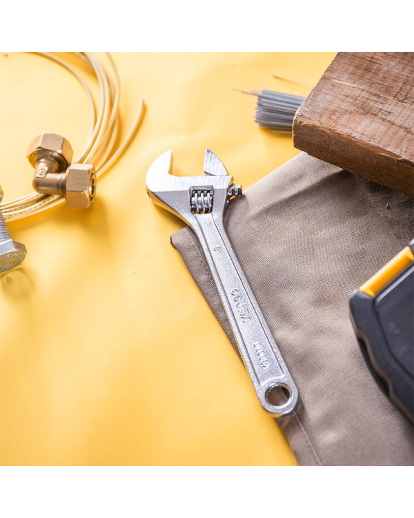 Регулируемый гаечный ключ 8" Deli Tools EDL008A (серебристый)