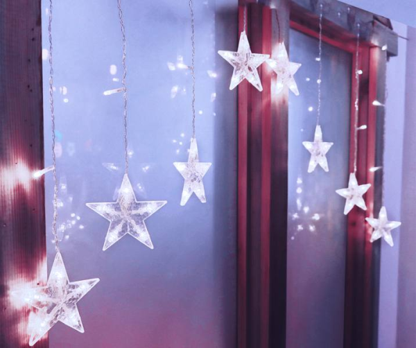 Световой занавес MOON 136 LED| Stars | холодный белый свет