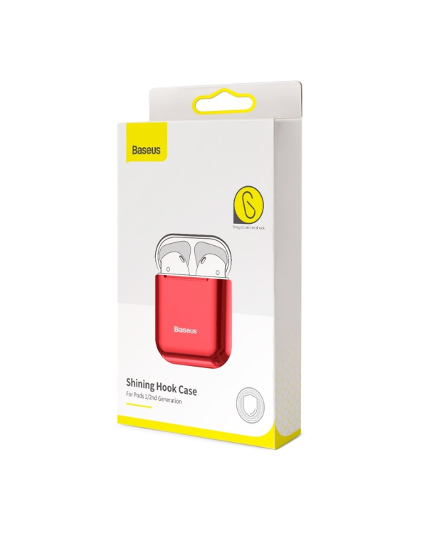 Baseus Shining Hook Силиконовый чехол для наушников Apple Airpods 1 / 2 красный