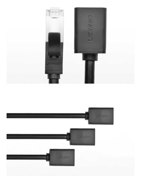 Дополнительное изображение книги «Удлинительный кабель Ugreen Ethernet RJ45 Cat 6 FTP 1000Mbps 2m Black (NW112 11281)»