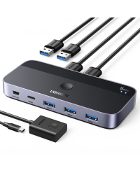 Ugreen CM662 USB 3.0 switch 2-in-4 switch + 2x USB-A cable - black