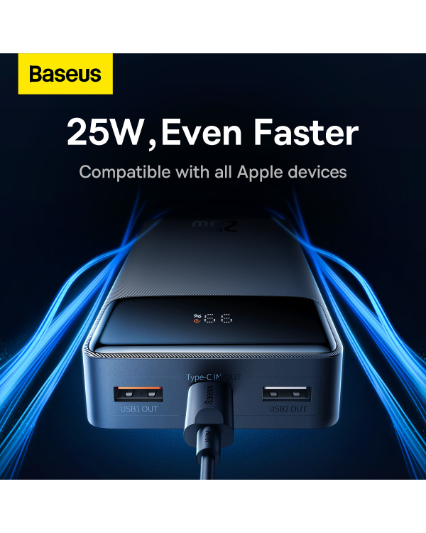 Powerbank Baseus Bipow, 20000mAh, 2x USB, USB-C, 25W (black)