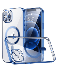 Fusion MagSafe Electroplate силиконовый чехол для Apple iPhone 15 Pro Max синий