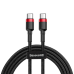 Обложка книги «Baseus Cafule Cable USB-C PD 2.0 QC 3.0 60W 2m (Black+Red)»