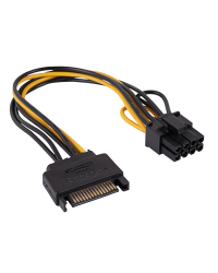 Адаптер с кабелем Akyga AK-CA-80 PCI-E 6+2pin (m) | SATA (m) 15см