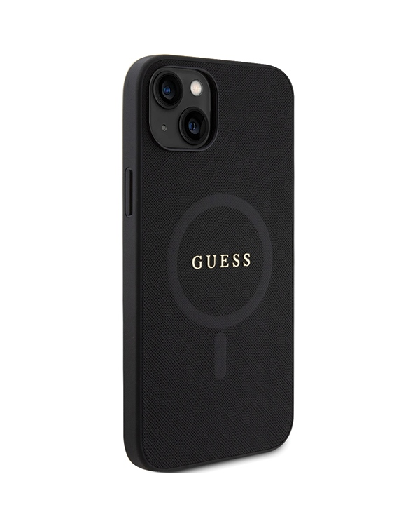Guess GUHMP15SPSAHMCK iPhone 15 6.1" czarny|black hardcase Saffiano MagSafe