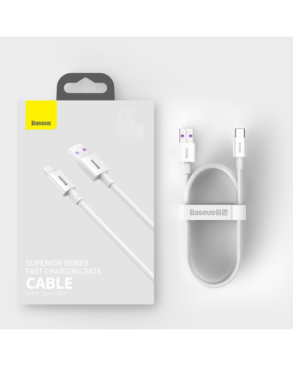 Дополнительное изображение книги «Baseus Superior USB - USB Typ C fast charging data cable 66 W (11 V | 6 A) Huawei SuperCharge SCP 1 m black (CATYS-01)»