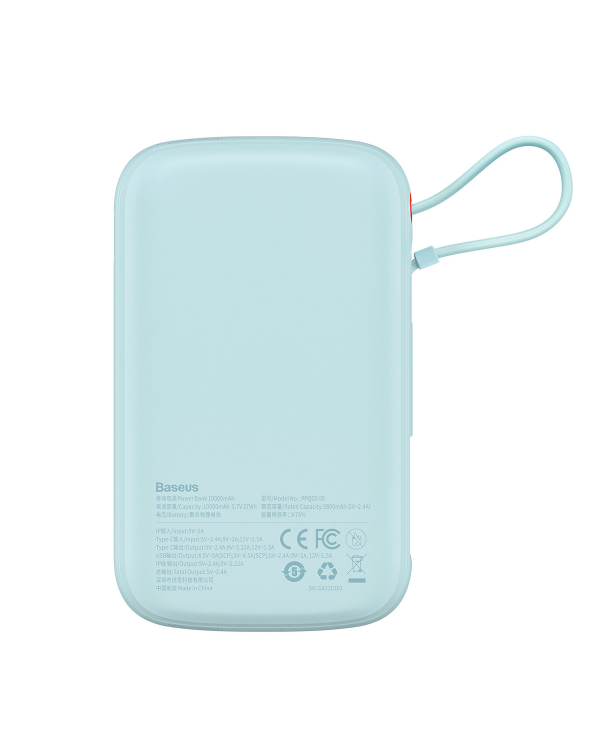 Baseus Qpow power bank 10000mAh built-in Lightning 20W Quick Charge cable SCP AFC FCP blue (PPQD020003)