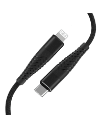 Кабель Fusion Fishbone USB-C to Lightning 30 Вт | 3 А | 1,5 м черный