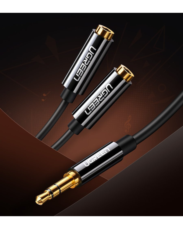 Дополнительное изображение книги «Ugreen cable 3.5 mm headphone splitter mini jack AUX 25cm black (20816)»