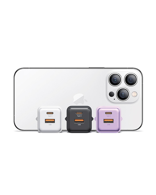Дополнительное изображение книги «USAMS Ład. siec. 1xUSB+1xUSB-C PD30W 3A (only head) PD3.0 Fast Charging czarny|black X-ron Series CC189TC01 (US-CC189)»