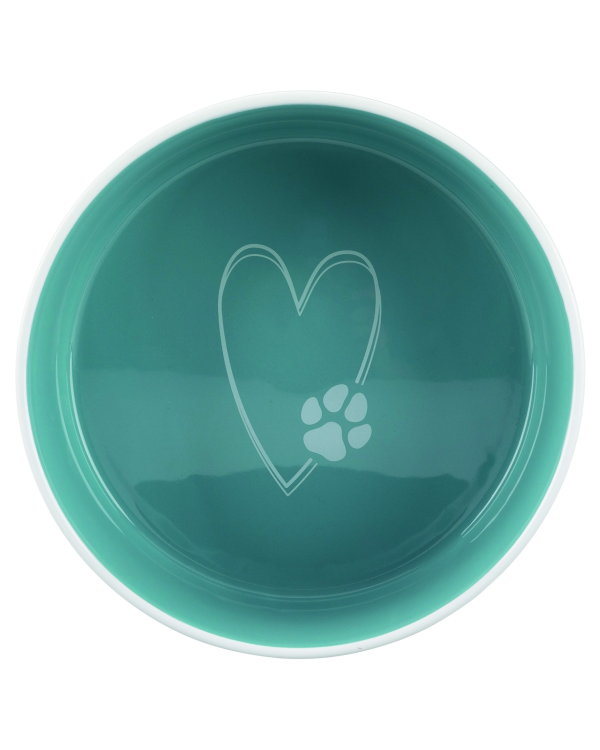 Миска для животных, керамика : Trixie Pets Home миска, керамика, 1,4 л|ø 20 см, кремовый|петроль