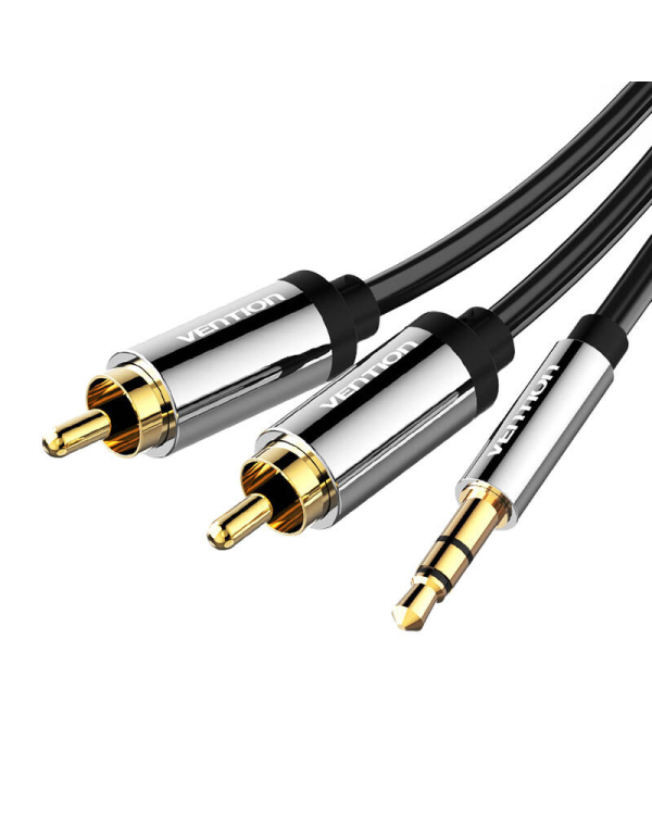 Аудиокабель Vention 3,5 мм Male to 2x RCA Male | 3m | black