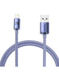Baseus Crystal cable USB to Lightning, 2.4A, 1.2m (purple)