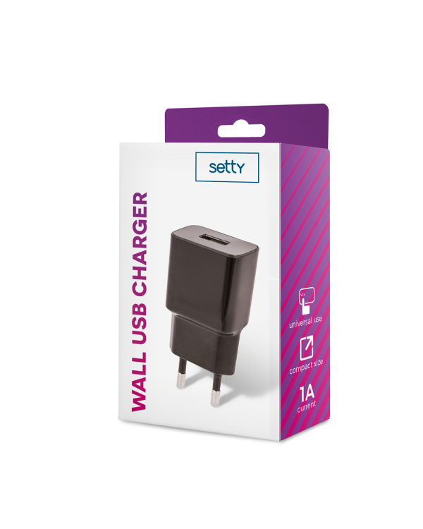 Дополнительное изображение книги «Setty charger 1x USB 1A black»