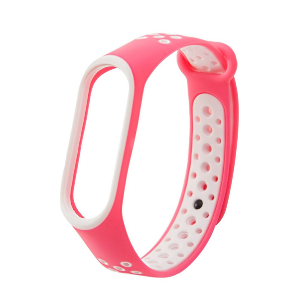 Fusion dots ремешок для часов Xiaomi Mi Band 3 / Mi Band 4 розовый - белый