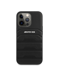 AMHCP13LGSEBK AMG Genuine Leather Perforated Hard Case for iPhone 13 Pro Black