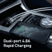 Baseus Digital Display Dual USB 4.8A Car Charger 24W silver (CCBX-0S)
