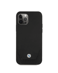 BMHCP12MRSWPK BMW Signature Leather Lower Stripe Case for iPhone 12/12 Pro 6.1 Black
