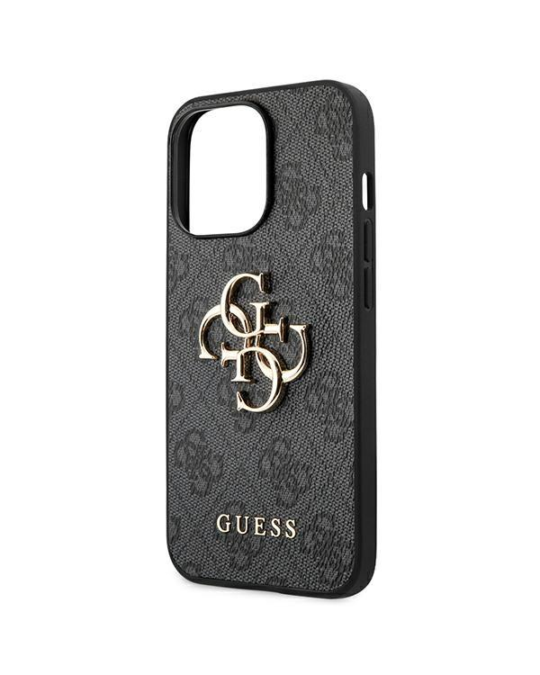 Guess GUHCP13X4GMGGR iPhone 13 Pro Max 6.7" серый жесткий чехол 4G Большой металлический логотип