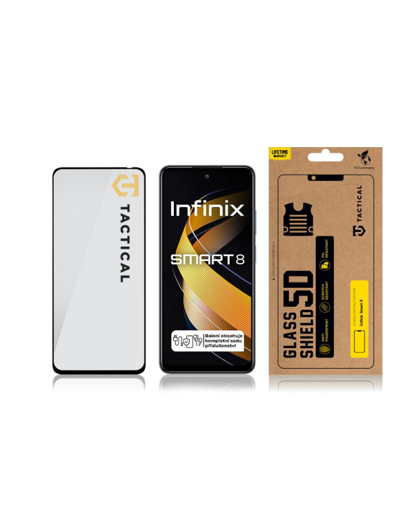 Tactical Glass Shield 5D for Infinix Smart 8 Black