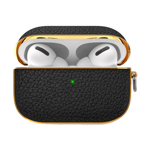 Kingxbar Leather Силиконовый чехол для наушников Apple Airpods Pro Черный