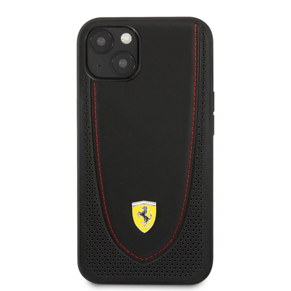 Обложка книги «FEHCP13MRGOK Ferrari Leather with Curved Line Hard Case for iPhone 13 Black»