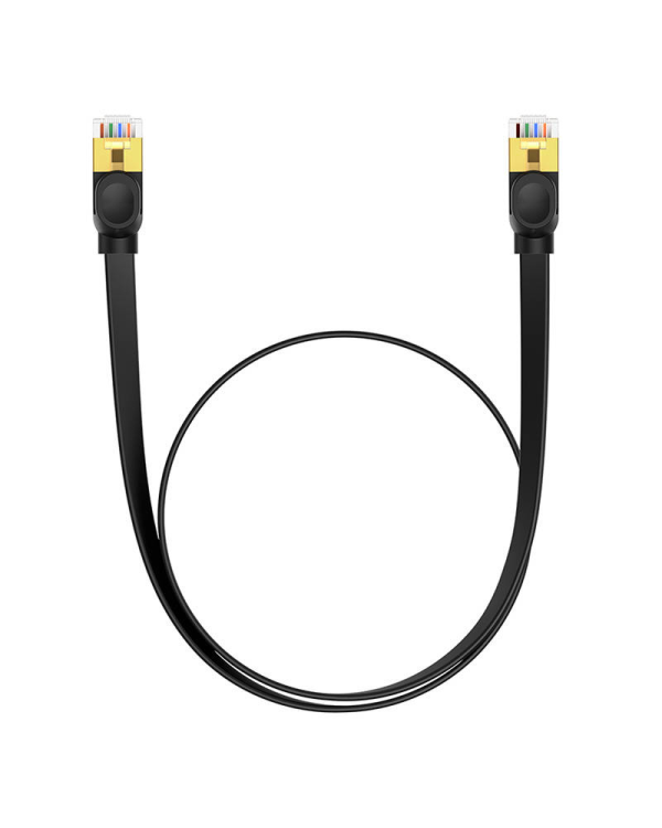 Baseus Cat 7 UTP Ethernet RJ45 Кабель плоский 1 м черный