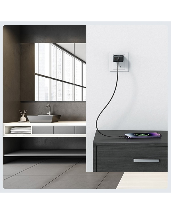 Дополнительное изображение книги «USAMS 1xUSB-C+1xUSB 45W (только зарядное устройство) GaN PD3.0 +QC3.0 Fast Charger| Black (US-CC178)»