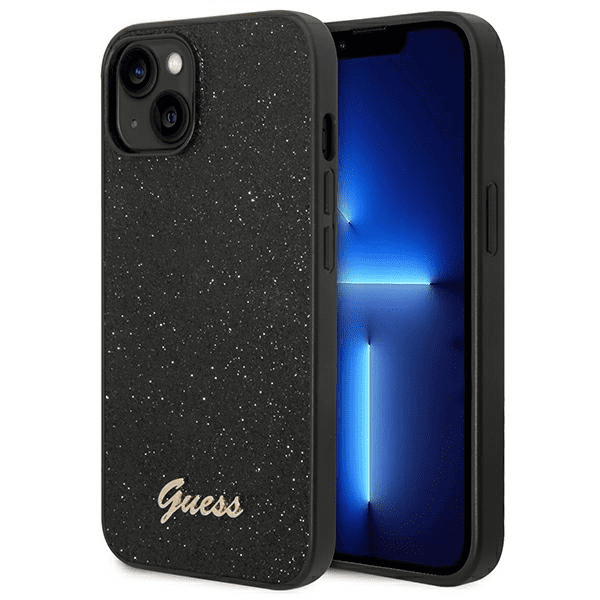 Обложка книги «Guess PC|TPU Glitter Flakes Metal Logo Case for iPhone 14 Plus Black»