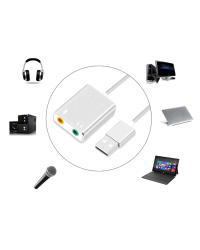 Звуковая карта Fusion USB / 7.1 / кабель 5 см / микрофон серая