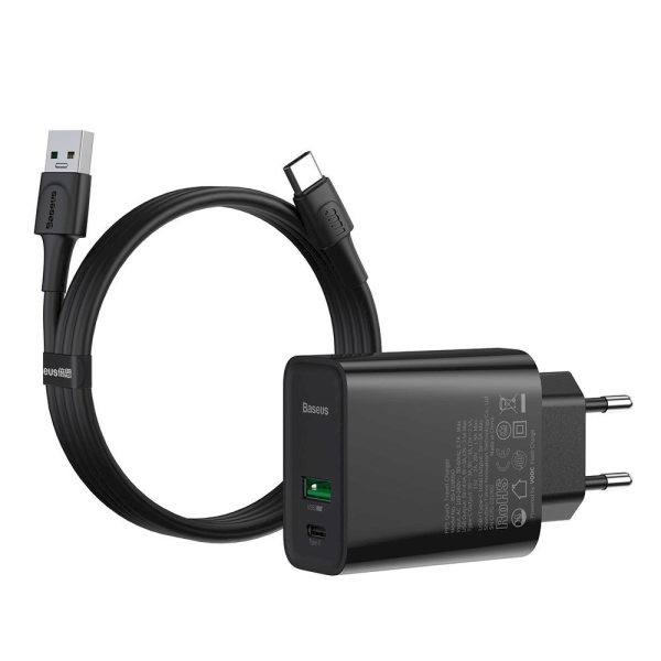 Baseus Speed PPS VOOC TZCCFS-H01 Сетевое зарядное устройство USB / USB-C / 4.5A / QC 4.0 / PD 3.0 черное