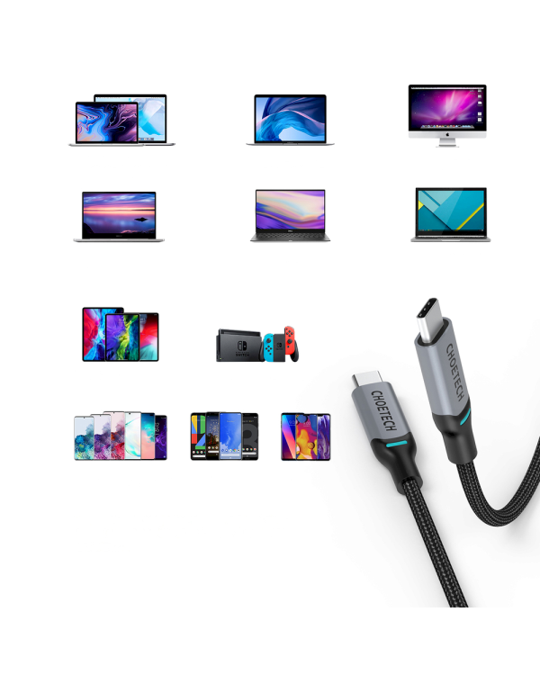 Дополнительное изображение книги «Choetech USB Type C - USB Type C charging data cable Power Delivery 100W 5A 1,8m black (MIX00073)»