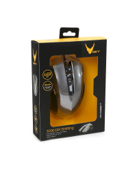 Игровая мышь Varr OM0267 с 6 кнопками | LED | 1200-1600-2400-3200 DPI | USB | серая