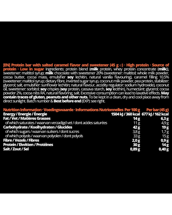 Stacker2 Barbarian 30% Salted Caramel Протеиновый батончик 45 г - (Протеин 14г)