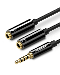 UGREEN AV141 3.5mm Male to Dual 3.5mm Female Headset Splitter (black)
