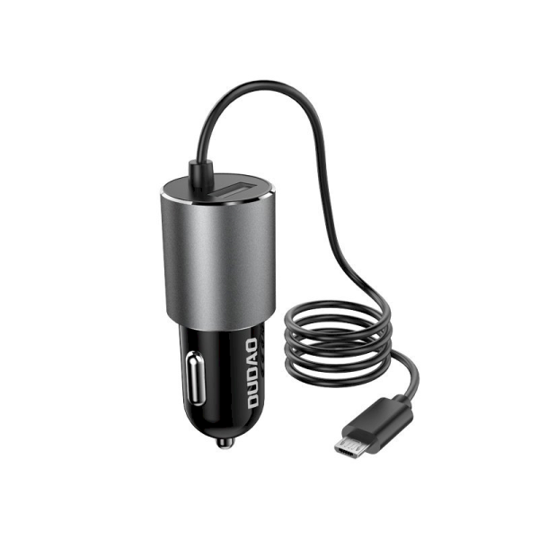 Обложка книги «Dudao USB car charger with built-in micro USB 3.4 A cable black (R5Pro M)»