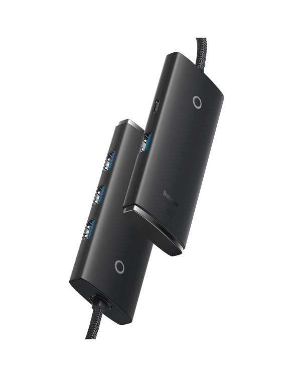 Baseus Lite Series Hub 4in1 USB to 4x USB 3.0, 25cm (Black)