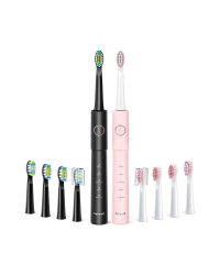 FairyWill Sonic toothbrushes with head set and case E11 (Black and pink)
