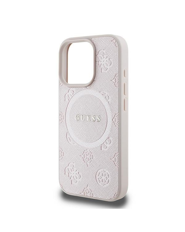 Guess GUHMP16LPSAPSMEP iPhone 16 Pro 6.3" różowy|pink hardcase Saffiano Peony Classic Logo MagSafe