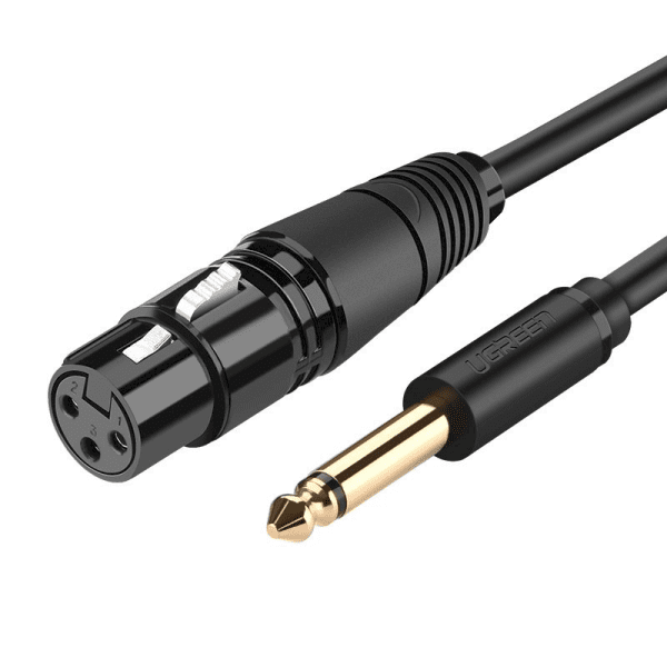 Обложка книги «Ugreen microphone cable XLR (female) - 6,35 mm jack (male) 1 m black (20717 AV131)»