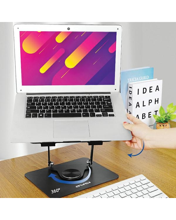 Вращающееся настольное крепление AWEI X46 для ноутбука до 16" black|black