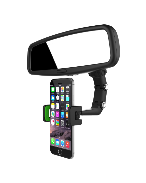 Adjustable car rearview mirror holder for smartphone