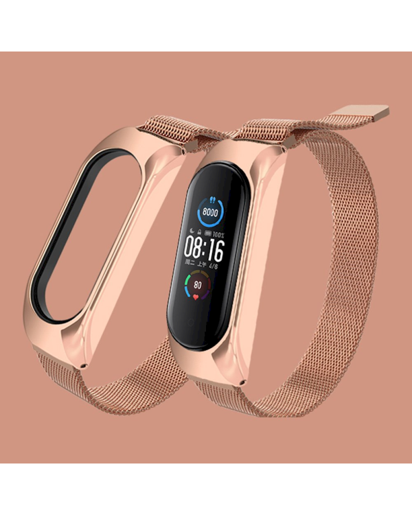 Fusion metal ремешок для часов Xiaomi Mi Band 3 / 4 / 5 золотой - розовый
