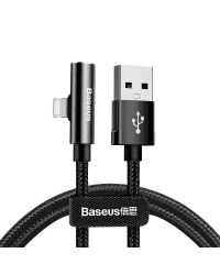 Baseus Rhythm Bent - Elbow Cable USB / Lightning with Audio adapter Connector 2.4A 0.5m Black (CALLD-B01) 