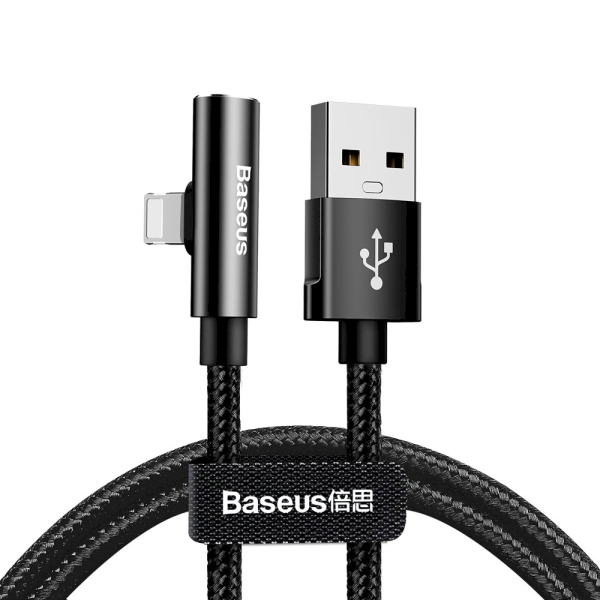 Обложка книги «Baseus Rhythm Bent - Elbow Cable USB / Lightning with Audio adapter Connector 2.4A 0.5m Black (CALLD-B01)»