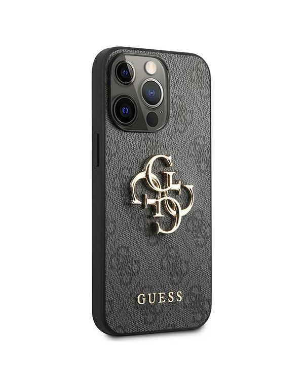 Guess GUHCP13X4GMGGR iPhone 13 Pro Max 6.7" серый жесткий чехол 4G Большой металлический логотип