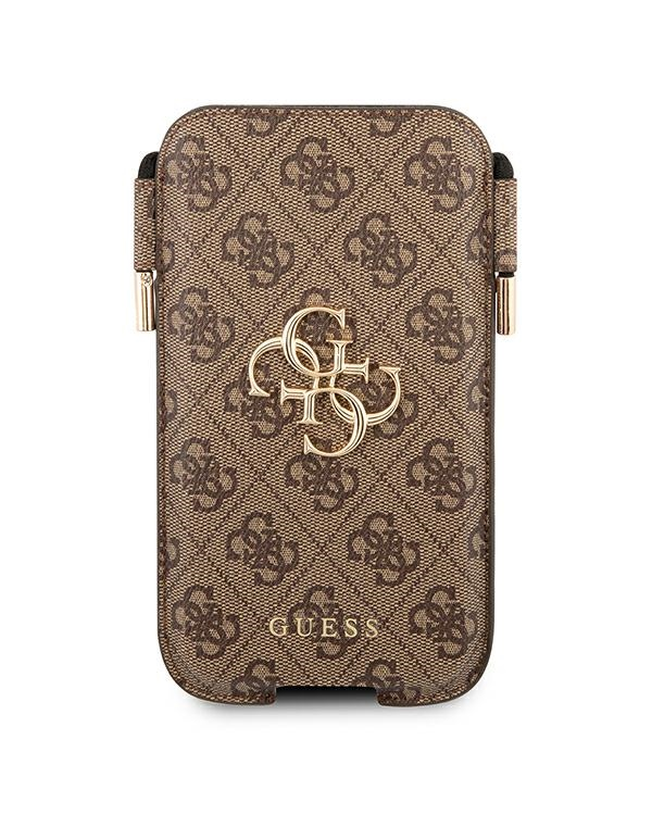 Guess Torebka na telefon GUHCP12L4GPSBR 6,7" brązowy|brown 4G Metal Logo